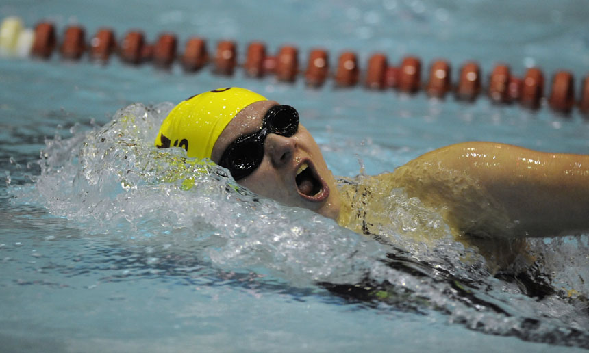 North's Emma Mumper swims in the 500-yard freestyle during the Counsilman Classic on Saturday, Jan. 23, 2010, at IU's Royer Pool. Mumper won the event.