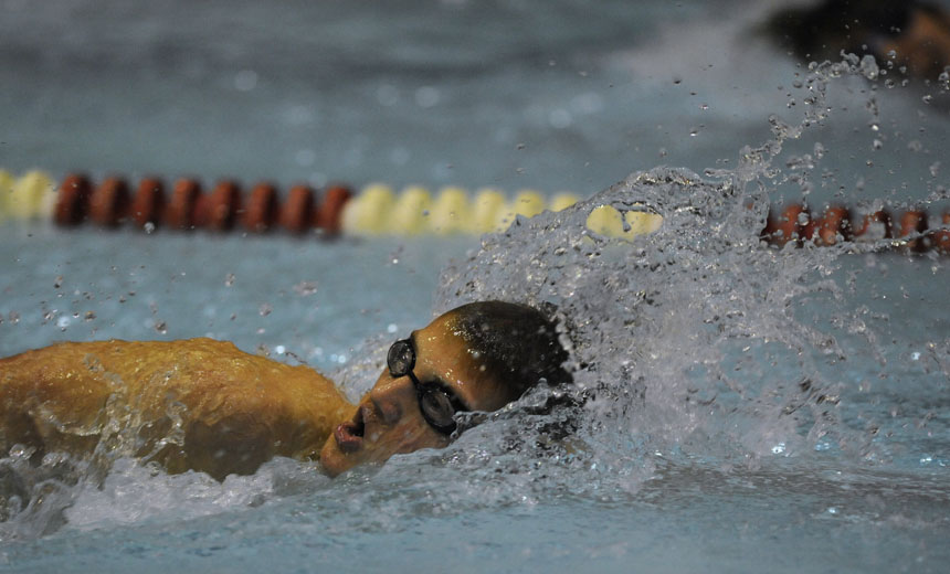 South's Scott Haeberle swims in the 500-yard freestyle during the Counsilman Classic on Saturday, Jan. 23, 2010, at IU's Royer Pool. Haeberle won the event.