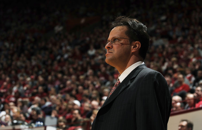 IU coach Tom Crean watches after his team committed a turnover during a game against Ohio State on Wednesday, Feb. 10, 2010, at Assembly Hall in Bloomington, Ind. (James Brosher / For The Star)