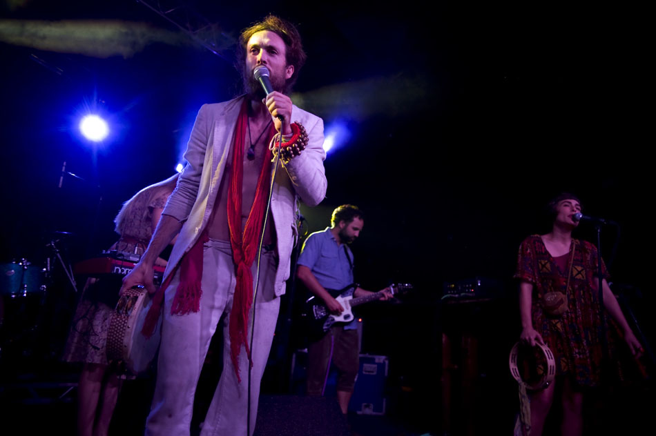 Alex Ebert, lead singer of Edward Sharpe and the Magnetic Zeros, performs with his band at La Zona Rosa on Tuesday, July 6, 2010. Tuesday night's show was a sell out.