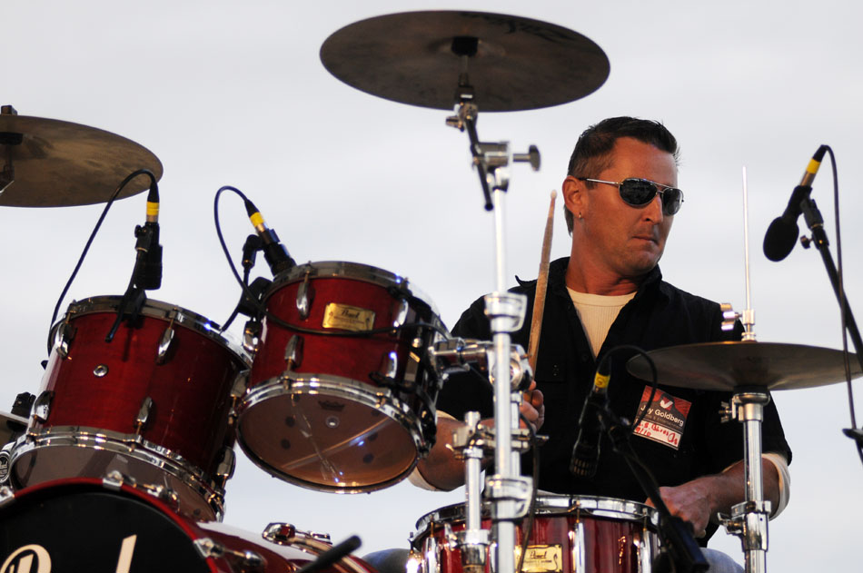 Drummer Neil Dennis performs with Big Silver Derailed during the Illinois Blues Festival on Friday, Sept. 3, 2010, at the Riverfront.