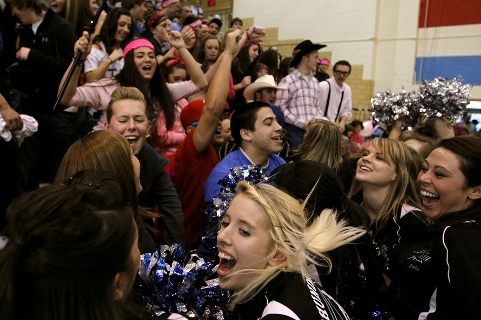 Cheyenne East fans get loud during a timeout during a game against Central on Saturday, Jan. 22, 2011, at Storey Gym. East won 45-39.